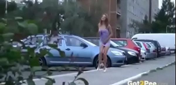  Compilation of girls without underwear lifting skirts and dresses to pee